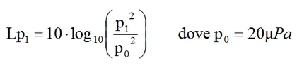 Formula level of sound pressure