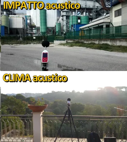 differenza tra impatto e clima acustico immagine raffigurante in alto una valutazione di impatto acustico e in basso una valutazione di clima acustico