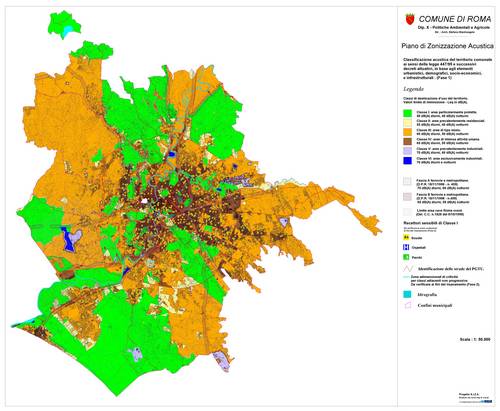 mappa d'insieme della classificazione acustica di Roma